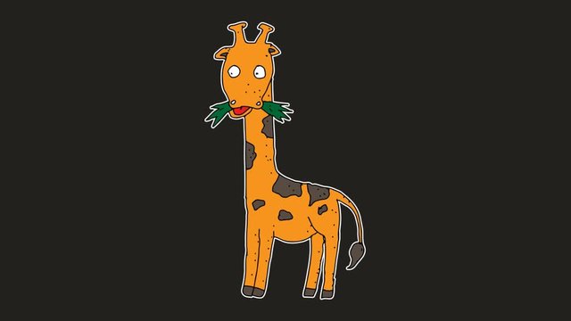 kids drawing black screen with theme of giraffe