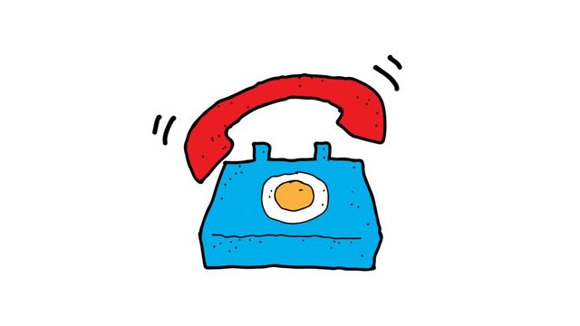 kids drawing white screen with theme of phone rings