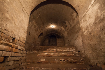 Underground tunnel in a medieval castle 
