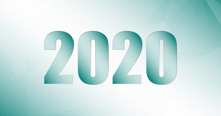 Abstract mint green background and 2020 symbol