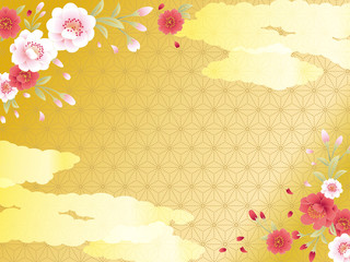 金と黒の和風背景素材 Wall Mural Wallpaper Murals Risings