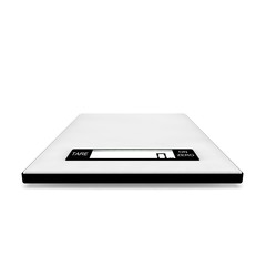 Electronic kitchen scales show zero grams