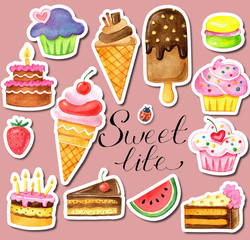 Watercolor tropical floral illustration set with green leaves for wedding stationary, greetings, wallpapers, fashion, backgrounds, textures