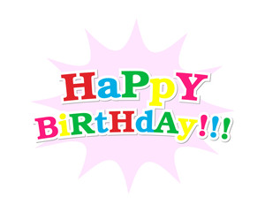 Vector colorful letters with congratulations. Happy Birthday. Letters on a white background.