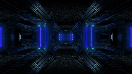 dark space scifi tunnel background with abstract texture background 3d illustration