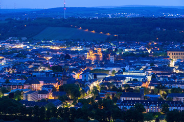 Panorama of Trier at night