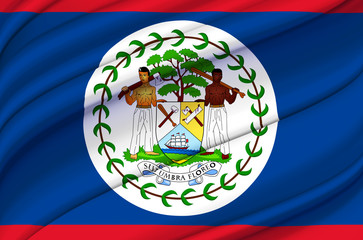 Belize waving flag illustration.