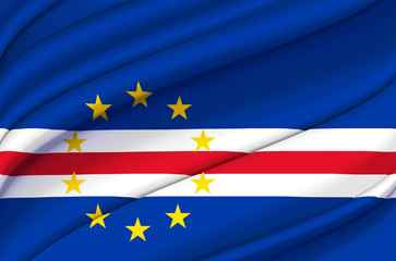 Cape Verde waving flag illustration.