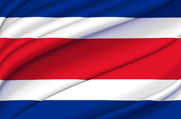 Costa Rica waving flag illustration.