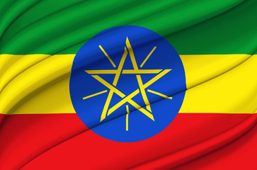 Ethiopia waving flag illustration.