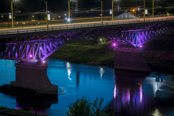 Bridge in Grodno at night