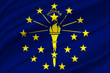 Indiana waving flag illustration.