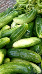 organic cucumber that is sell on traditional market