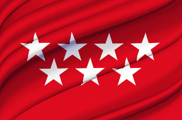 Madrid waving flag illustration.