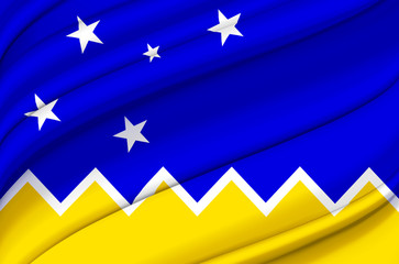 Magallanes waving flag illustration.