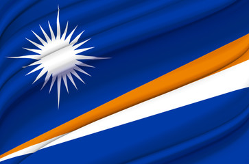 Marshall Islands waving flag illustration.