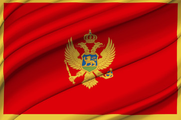 Montenegro waving flag illustration.