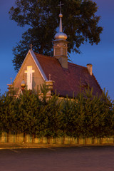 St. Anna church in Gizycko at night