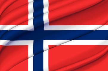 Fototapeta premium Norway waving flag illustration.