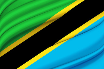 Tanzania waving flag illustration.