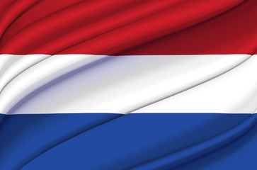 The Netherlands waving flag illustration.