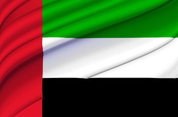 United Arab Emirates waving flag illustration.