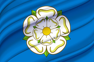 Yorkshire waving flag illustration.