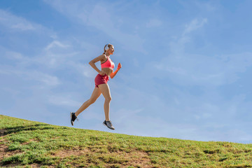 Lady in sport wear have run workout