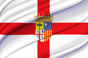 Zaragoza waving flag illustration.
