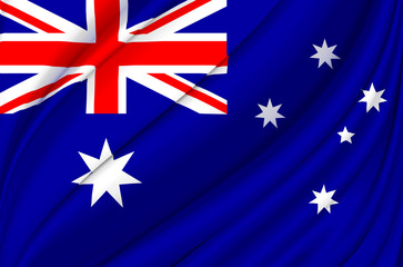 Australia waving flag illustration.
