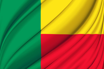Benin waving flag illustration.