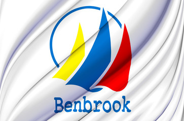 Benbrook waving flag illustration.