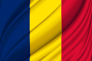 Fototapeta premium Chad waving flag illustration.