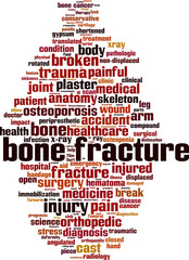 Obraz premium Bone fracture word cloud