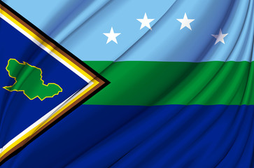 Delta Amacuro waving flag illustration.