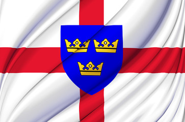 East Anglia waving flag illustration.