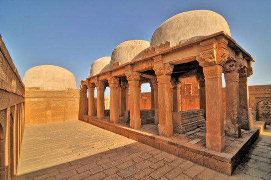 Makli Necropolis  -  one of the largest funerary sites in the world, near the city of Thatta, in Pakistan.