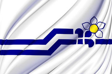 Franco-Colombiens waving flag illustration.