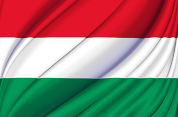 Hungary waving flag illustration.