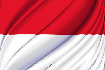 Indonesia waving flag illustration.