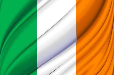 Ireland waving flag illustration.