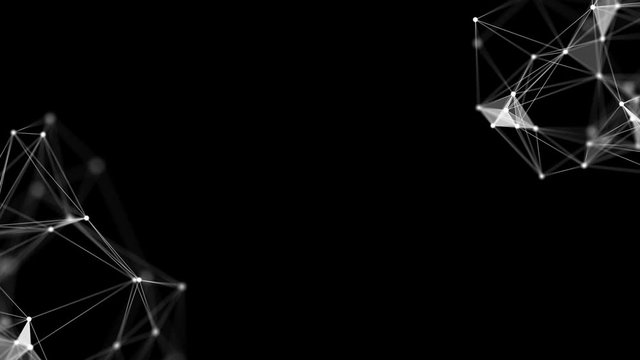 Black and white animation featuring fine lines and dots creating different shapes. Footage for your event, concert, stage design, title, presentation, site, DVD, designers, editors and VJ s for led
