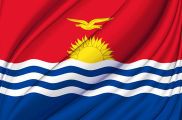 Kiribati waving flag illustration.