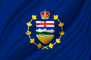 Lieutenant-Governor Of Alberta waving flag illustration.