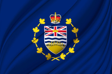 Lieutenant-Governor Of British Columbia waving flag illustration.