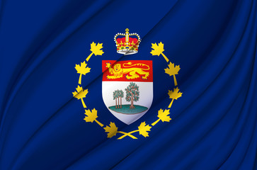 Lieutenant-Governor Of Prince Edward Island waving flag illustration.