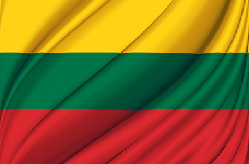 Obraz premium Lithuania waving flag illustration.
