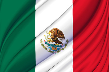 Mexico waving flag illustration.