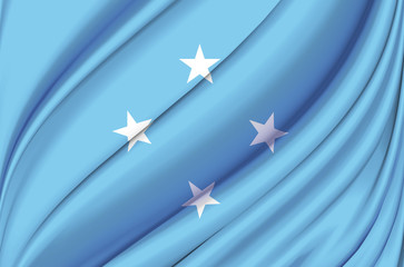 Micronesia waving flag illustration.