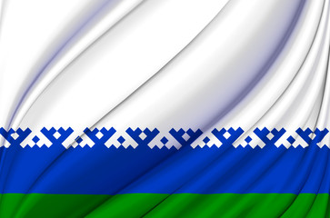 Nenets Autonomous District waving flag illustration.